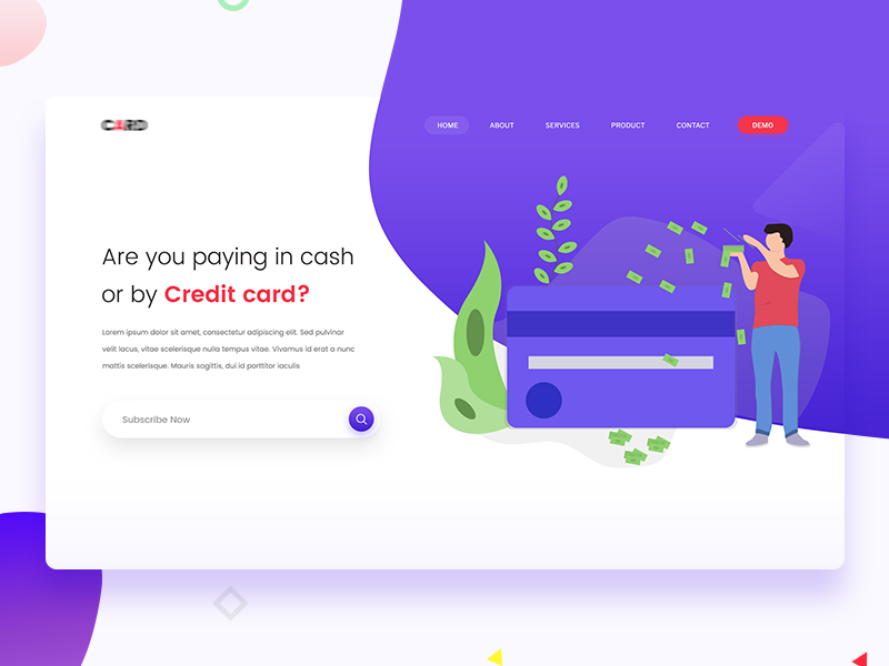 Credit Card - Landing page web design web ui ux inspiration website landing page card credit card