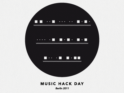 Music Hack Day Berlin 2011 bag black circle morse code musichackday white