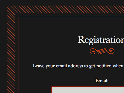 CouchCamp registration form black couchio form illustration ornament red typography