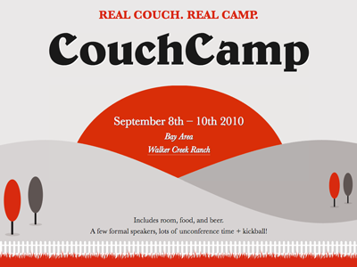 CouchCamp Startpage beige black couchcamp couchio illustration red sun