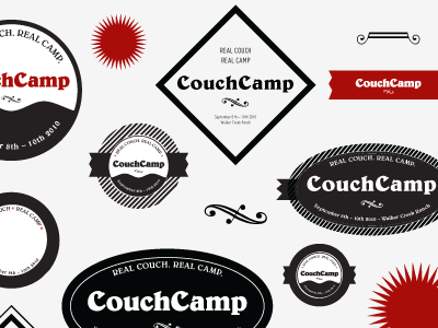 CouchCamp Stickers beige belwe black couchcamp couchio red