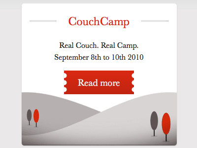 CouchCamp Teaser baskerville beige couchcamp couchio illustration red teaser