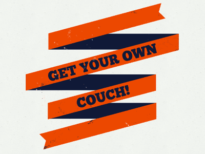 CouchOne Downloads blue chunk couchone illustration orange ribbon