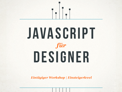 JavaScript for Designers beige black blue lines orange
