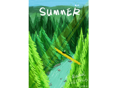 Summer Day cat illustration ps ui ux