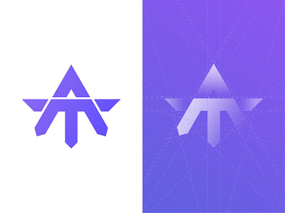 A + T brand identity branding branding design combination mark concept gradient grid logo letter a letter t logogrid logotype monogram monogram logo