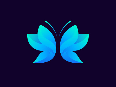 Butterfly blue brand identity branding butterfly butterfly logo design gradient logo illustration insects love non profit