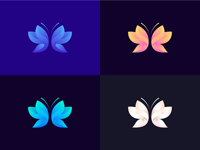 Butterfly color variation brand identity branding design butterflies butterfly logo gradient logo illustraion insects logo