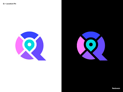 Letter Q + Map 2 branding colorful logo location logo location pin logo logotype map minimal street