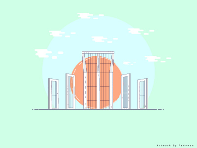 Shaheed Minar, Dhaka illustration bangladesh color design flat design illustration illustrator minimal shaheed minar vector web
