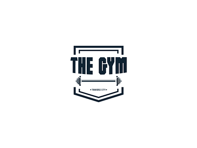THE GYM logo 99design branding dumbell emblem fitness fitness logo gym logo hipster logo logodesign minimal physical workout