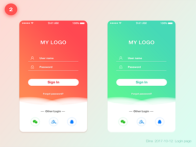 Beautiful login page by Vera on Dribbble