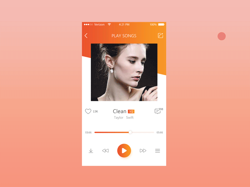 Exercise: App effect of music interface by Vera for Reborn Design on ...