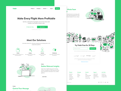 Homepage for Demand Intelligence icons illustrations mural website yieldr