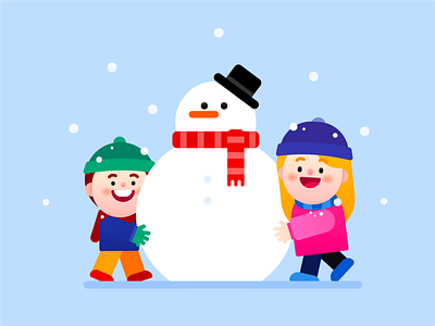 Hi December character christmas cold december freepik frozen graphic illustration kids mascot newyear seasons snow snowball snowflake snowman vector visual design weather winter
