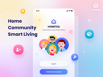 HOMETEQ Smart Living App app community home living management mobile resident smart social ui uikit uxui