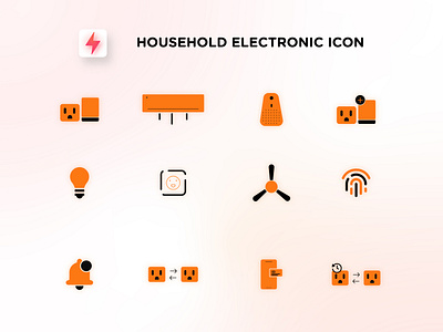 House hold electric icons