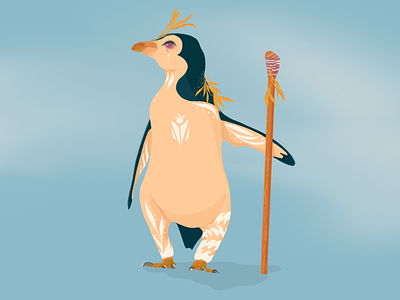 Desert penguin animals fantasy fantasy art illustration
