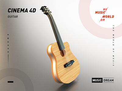 Guitar 3d art after effects branding cinema4d design illustration post poster ui