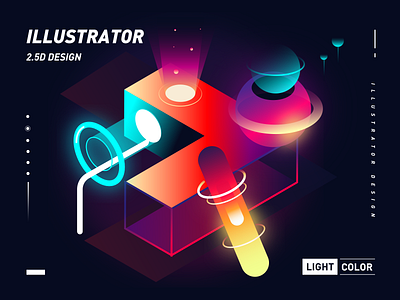 2.5D Illustrator 2.5d color design illustration
