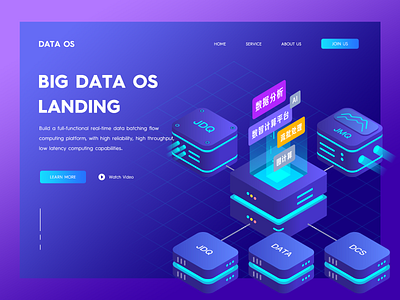 DATA OS 2.5d blue color design illustration sketch uiux