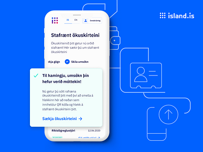 Icelandic driving licences are now digital! blue digital drivinglicense iceland island.is ui uidesign wallet
