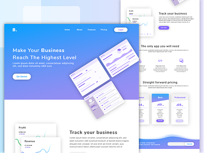 Business Tracker Landing Page business app landing page web design