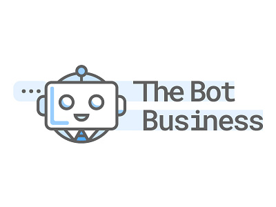 The Bot Business blue bot brand bubble business chatbot corporate identity logo robot vector