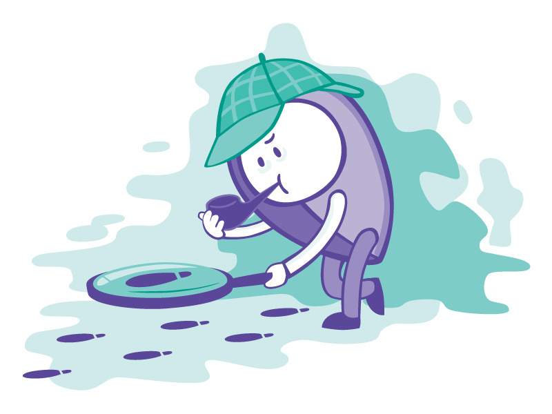 Location Holmes - Tracking competitors technology proximity geofencing vector illustration map pin location holmes sherlock