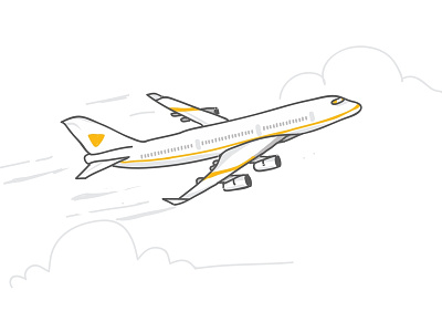 Plane airplane clean design flight illustration plane travel ui vector white yellow
