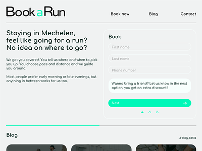 Book a Run (Mechelen) prototyping ui ux webdesign