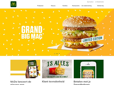 McDonalds Belgium - homepage concept banner design belgium sketch ui webdesign