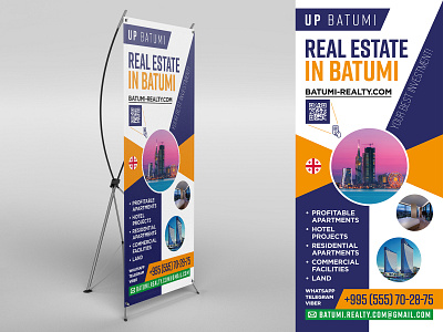 Roll-up for travel company banner design print design rollup travel vertical