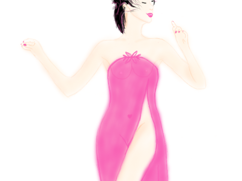 Thalia Miss Fleur of Summer Fashion Sketch art drawing fashion fleur illustration miss painting pink pussy sexy sketch thalia