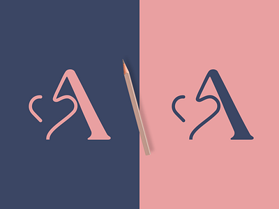 A and heart Logo - Initials Amor e Aconchego