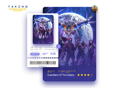 App Get Tickets - Movie Guardian Of Galaxy app barcode cine design gettickets guardianofthegalaxy marvelmovie movelapp movie painel ui ux