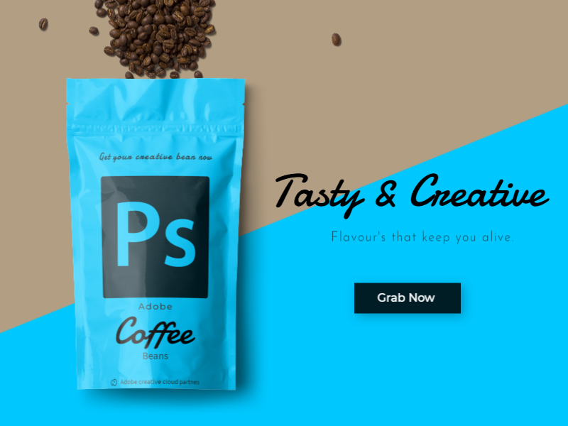 Coffee Pack Website Banner by Shubham Deepak Johari on Dribbble