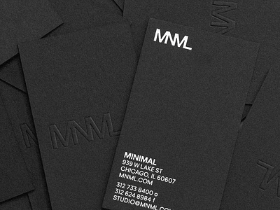 MNML Business Cards black blind emboss business card card chicago emboss minimal mnml paper studio