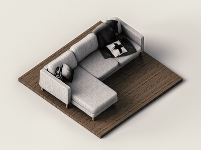 Isometric Couch c4d cg cgi cinema 4d couch fabric isometric render