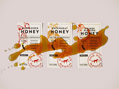 One Gun Ranch branding chocolate coffee design honey identity packaging