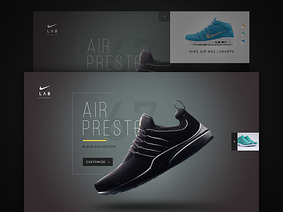Nike Labs Air Presto clean data flat grid layout marketing mockup nike typography ui web