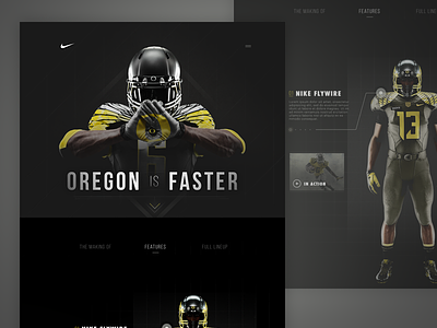 Oregon Nike Partnership clean data flat graph grid layout marketing mockup typography ui web