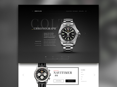 Breitling Product Mock by Sam Thibault for handsome on Dribbble