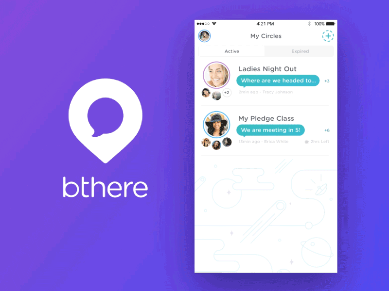 bthere App Launch chat interaction ios map ui