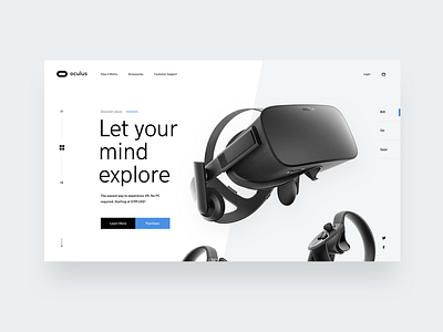 Oculus Exploration clean design layout mockup ui web