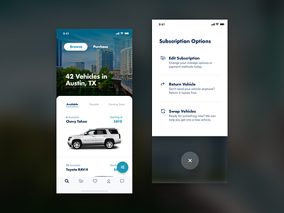 Automotive Browse Experience browse cards cars filters interaction ios pushdown ui