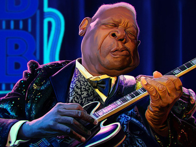 B.B. King bbking blues caricature digital painting guitarist the blues