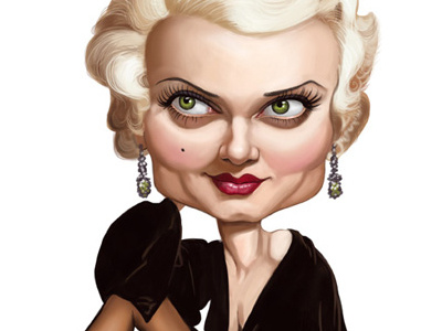 Jean Harlow actress caricature hollywood jean harlow