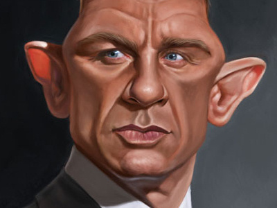 Daniel Craig 007 caricature daniel craig digital painting humor illustration james bond photoshop