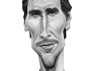 Christian Bale batman caricature christian bal dark knight humor illustration photoshop